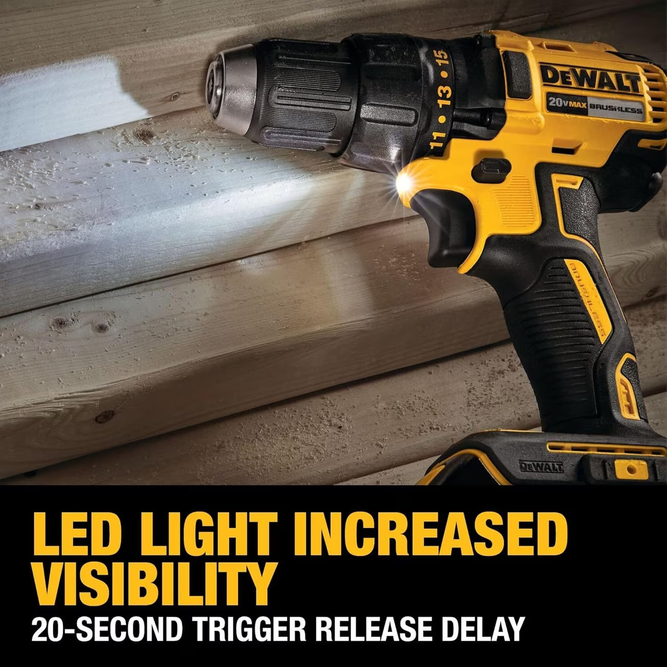 DEWALT 20V MAX Cordless Drill Driver Kit, Electric Drill, Brushless 1/2 Inch