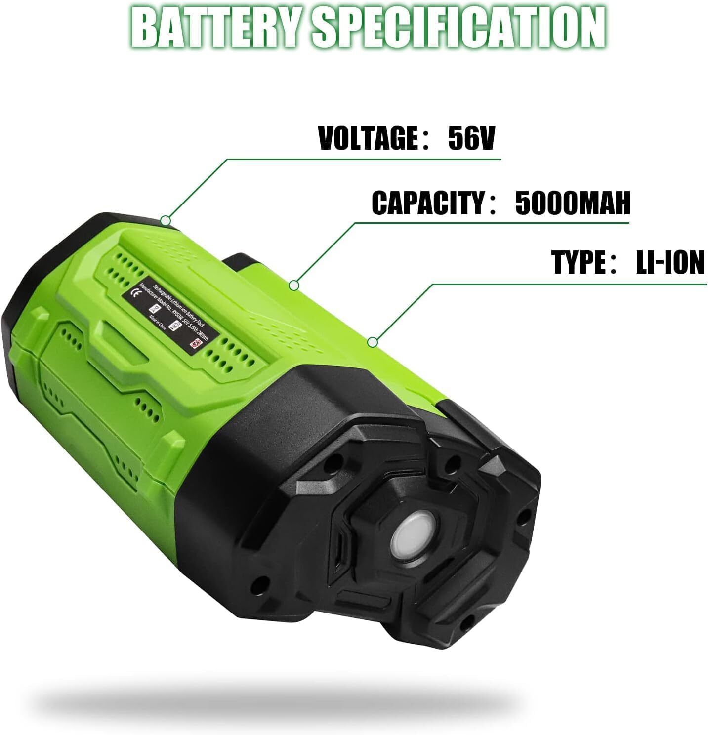 1-2PACK 5.0AH Battery For EGO 56V 56Volt BA1400 POWER Lithium Ion BA2240 BA2800T