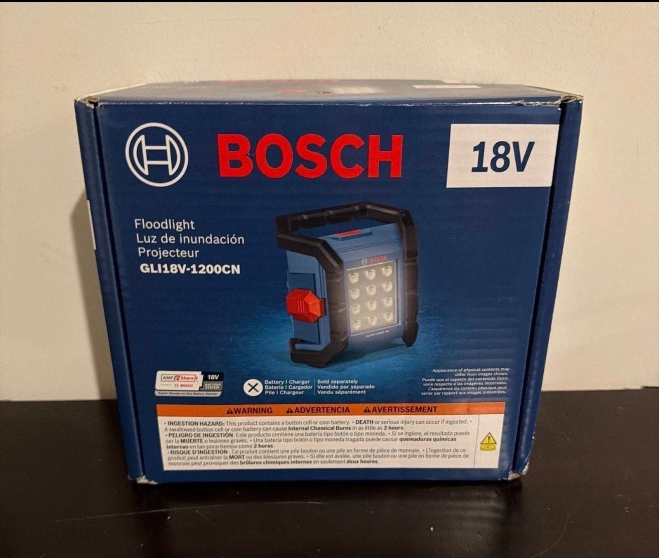 (New)Bosch GLI18V-1200CN 18V 1200-Lumen Connected LED Floodlight (Tool Only)