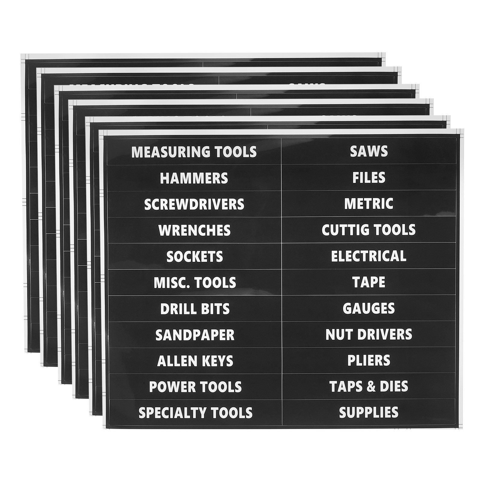 6 x Tool Box Label Sticker Machine Organizer Decal Waterproof Tool Box Stickers