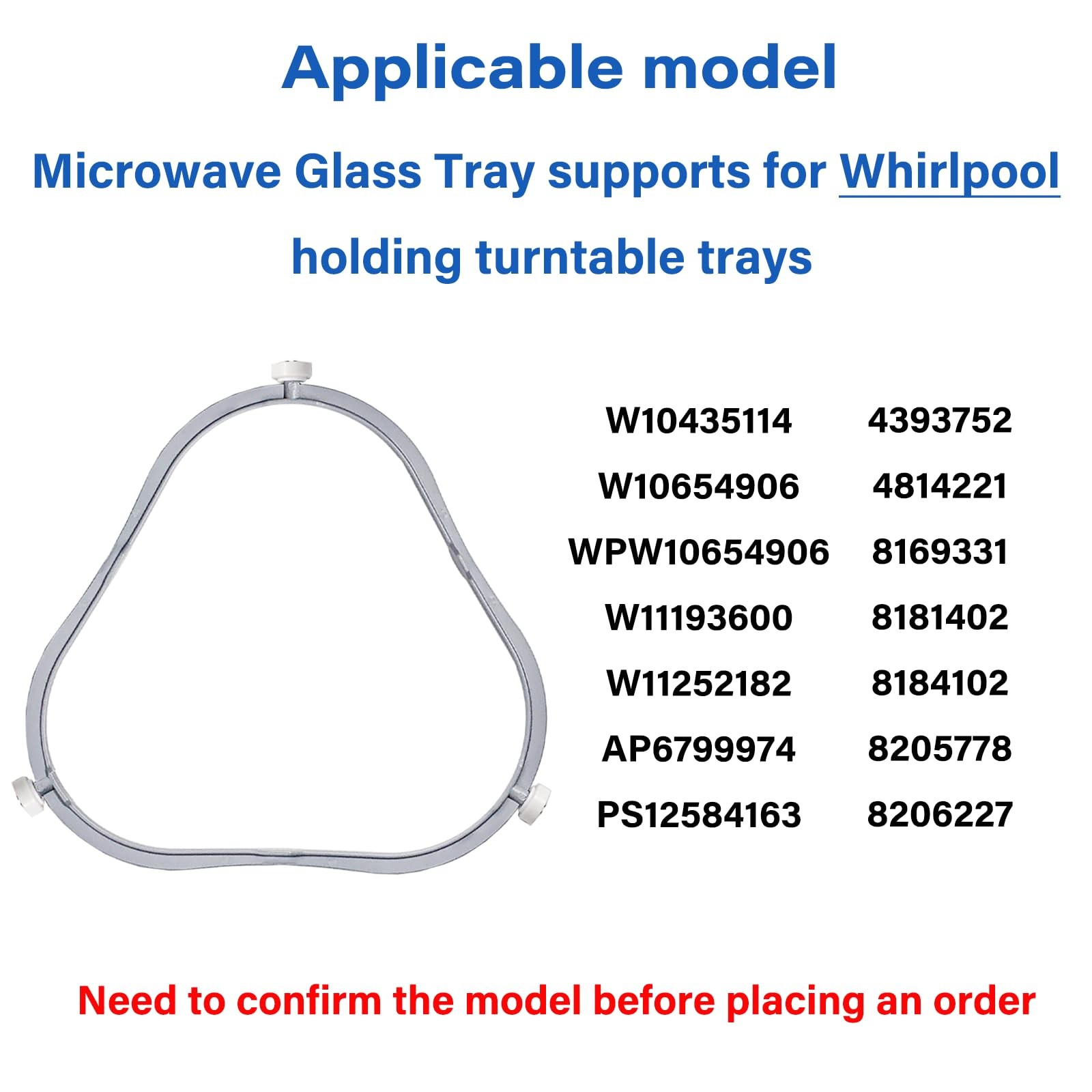 7.48 Inch Microwave Turntable Ring W11252182 Replacement Support Roller