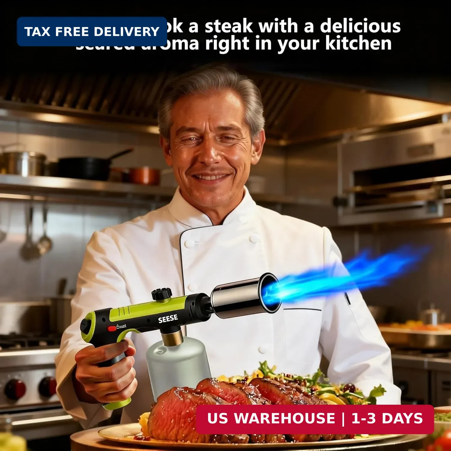 Propane Torch Gun Kitchen Blow Torch BBQ Campfire Charcoal Lighter Burner