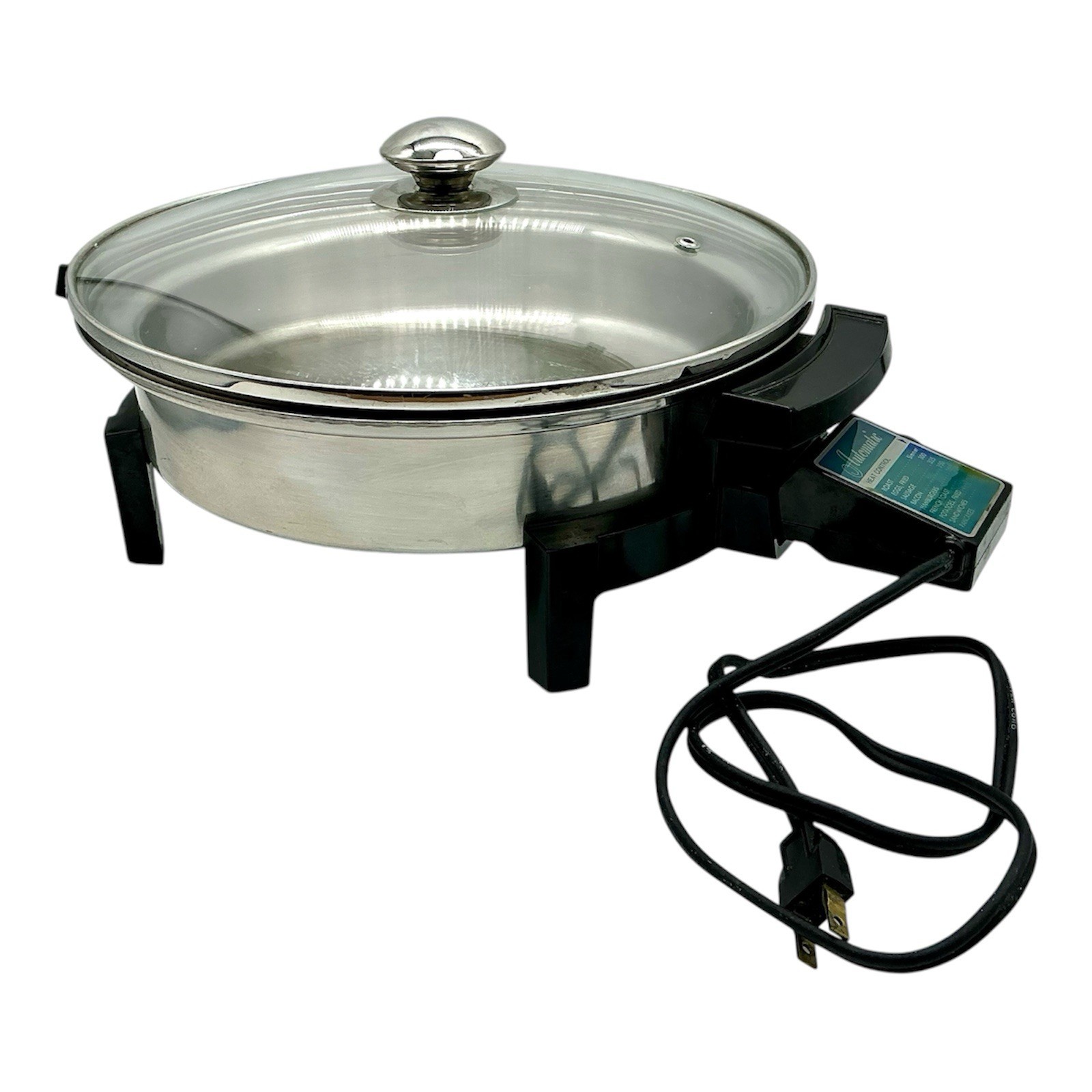 Lifetime Electric Casserole Skillet Pan 11” lid Heat Control Liquid Core Tested