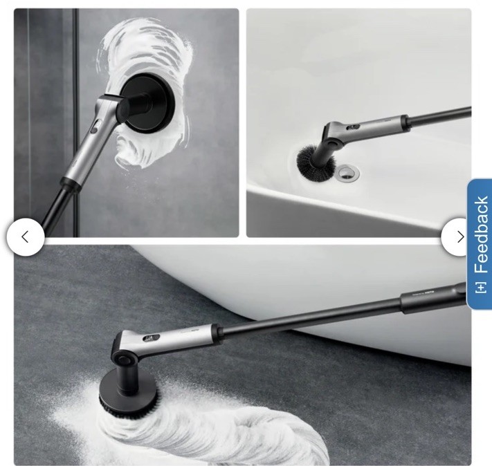HOTO Flexi Cordless Electric Spin Scrubber, Adjustable Angle.