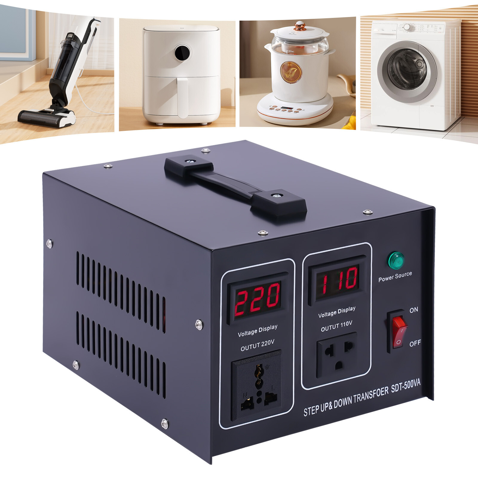 500W Step Up Step Down Voltage Converter Transformer 110V to 220V 240V to 120v