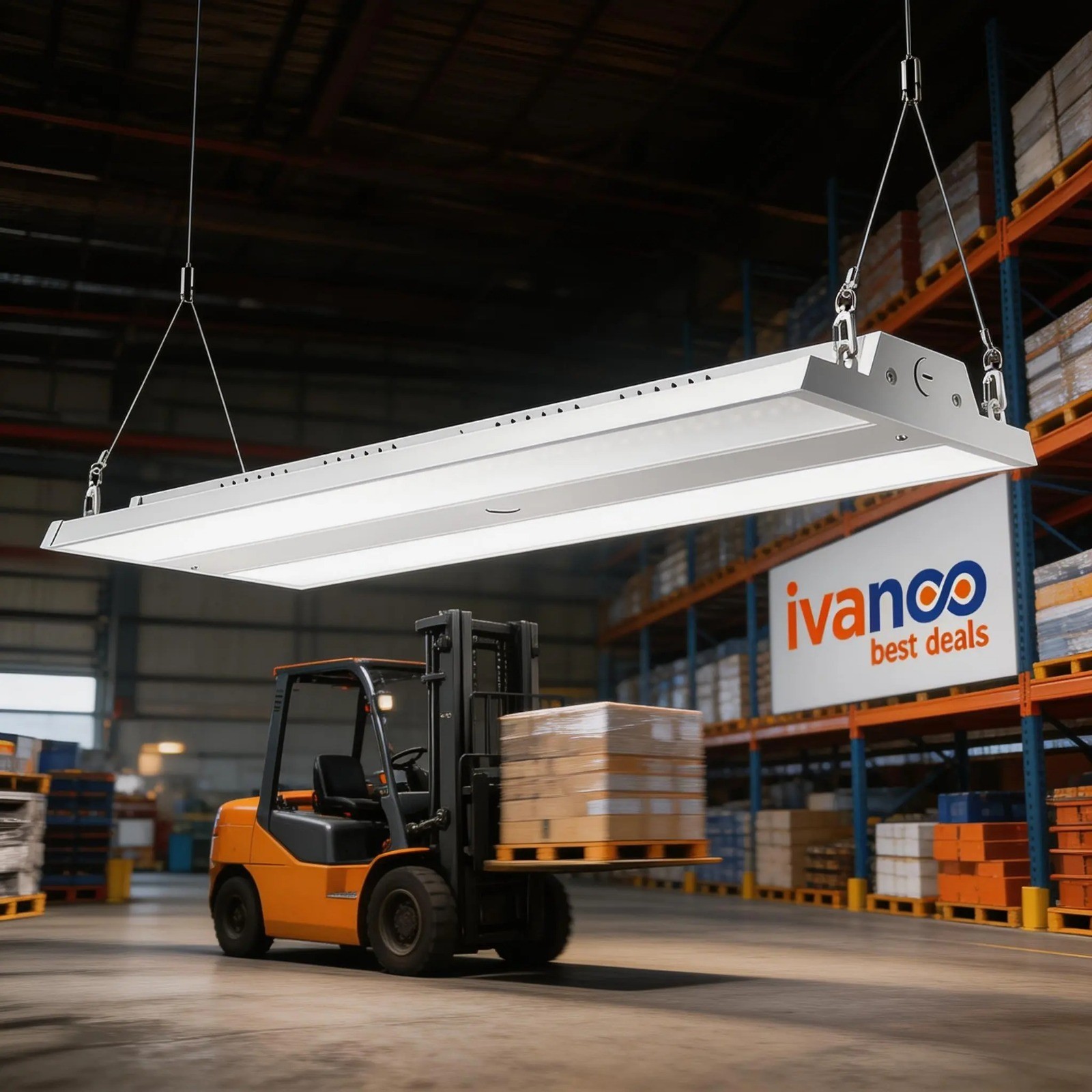 150 W LED Linear High Bay Shop Lights Fixture 22500LM Commercial Warehouse 5000K