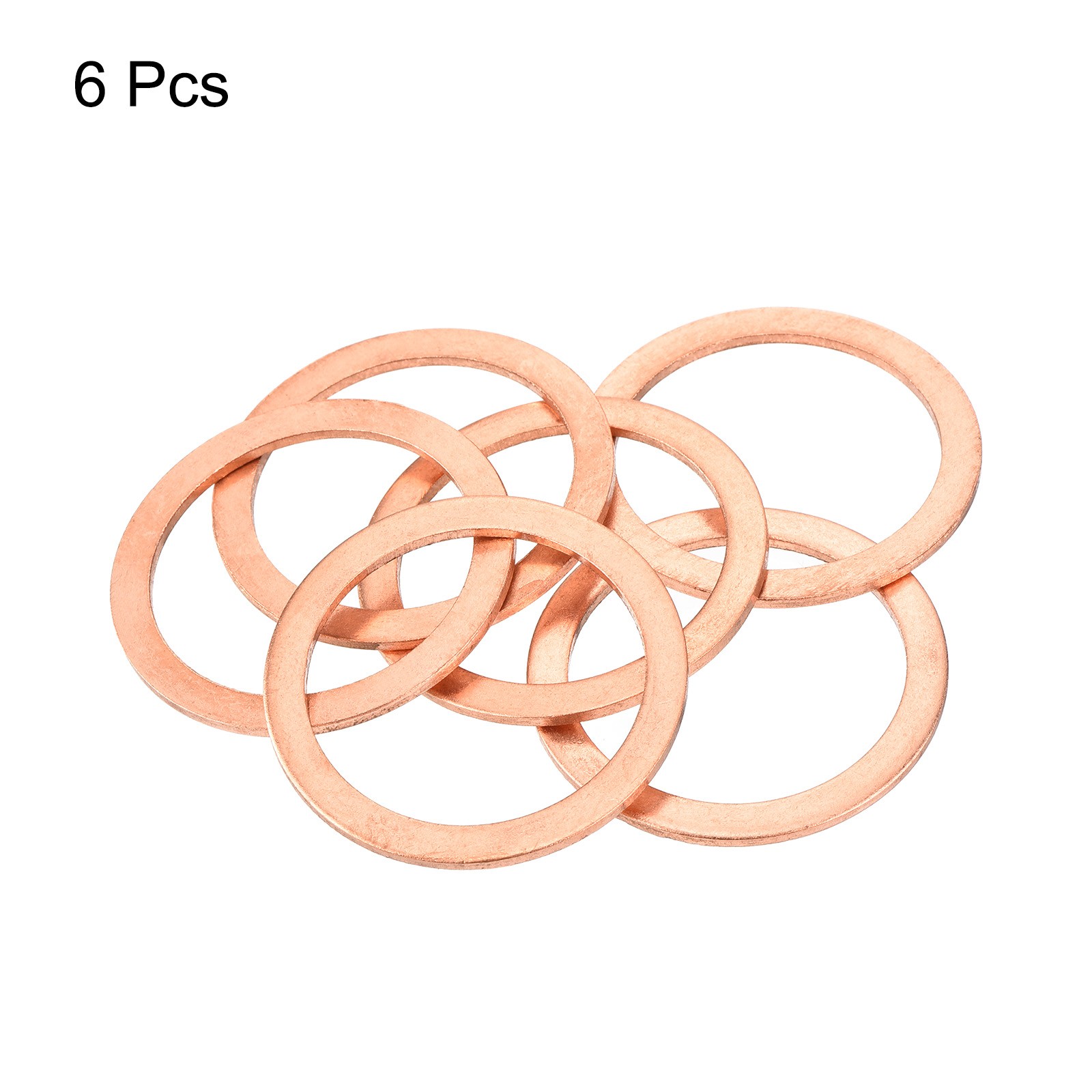 6 Pcs Flat Copper Washers 40x50x2mm Copper Flat Sealing Ring Washer