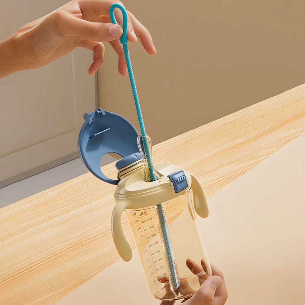 Silicone Straw Cleaner Brush, Reusable, Extra Long for Cleaning Tumbler, Handle
