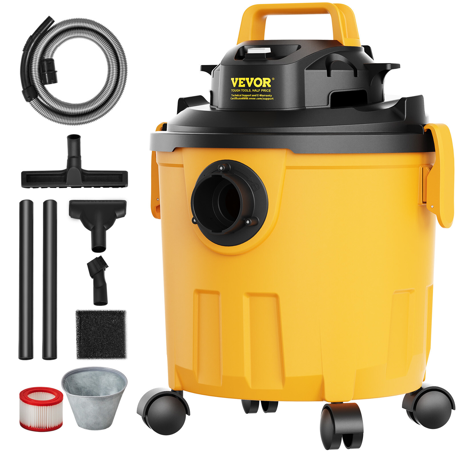 VEVOR Wet Dry Shop Vac Vacuum 5 Gallon 6 Peak HP Cleaner 2in1 Portable Blower