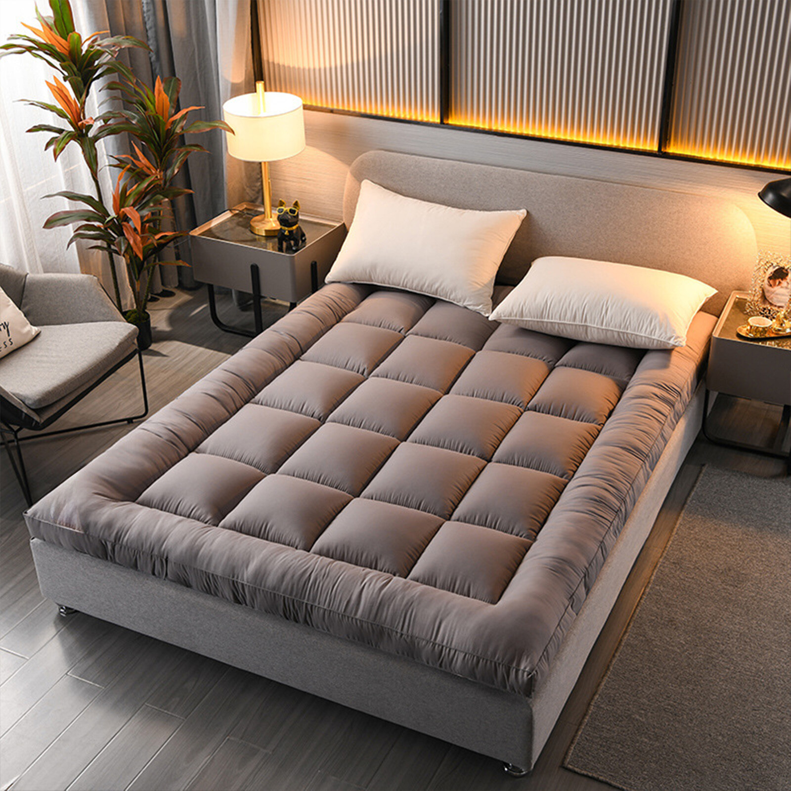 Soft Thick Mattress Pad Topper Quilted Fitted Mattress Protector Foldable Pad