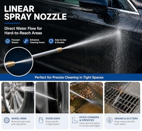 Pressure Washer Wand Jet Nozzle 2 Spray Tips Garden Hose Attachment Car Cleaning