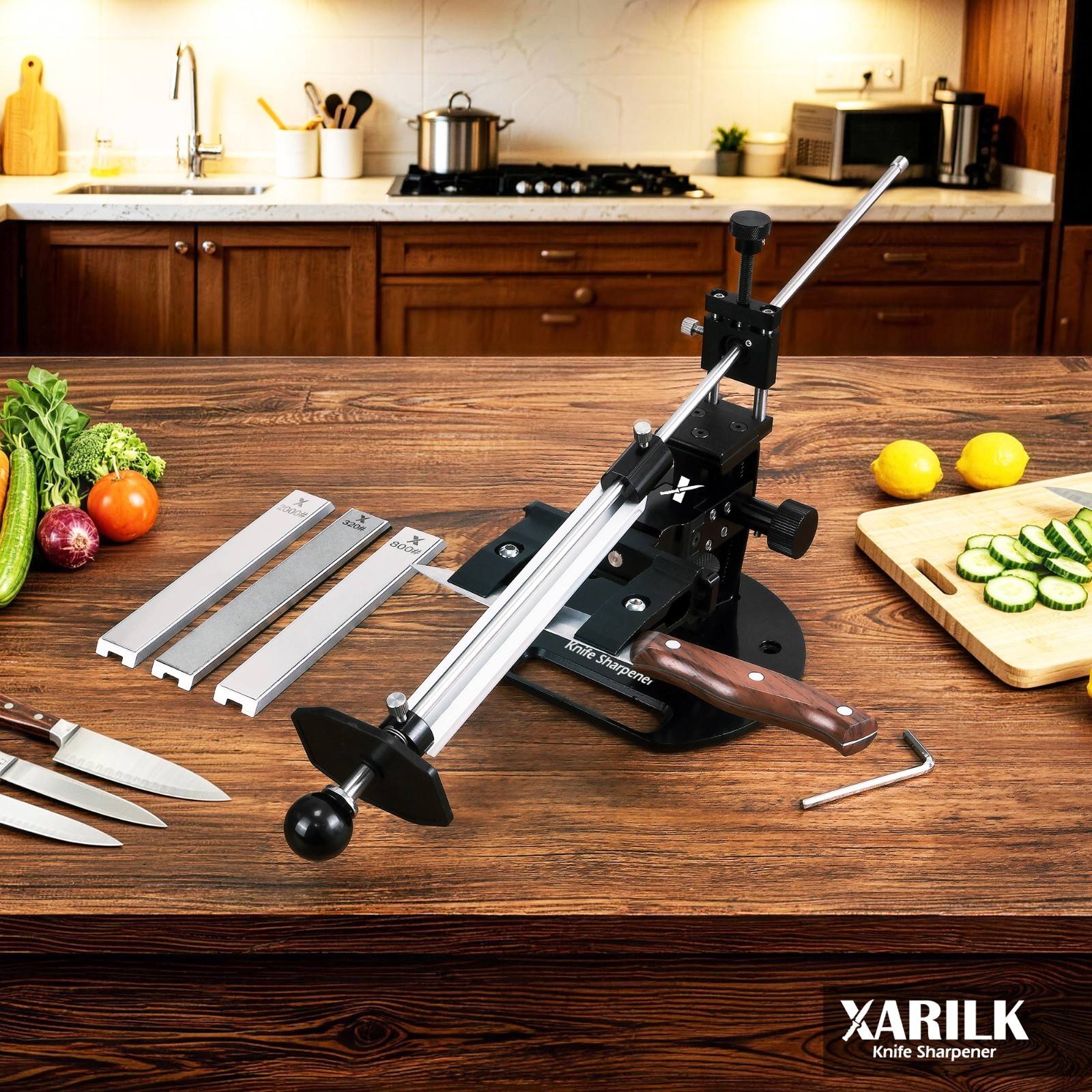 GEN4 Adjustable Guided Knife Sharpening System wIth 360° Flip Rotation