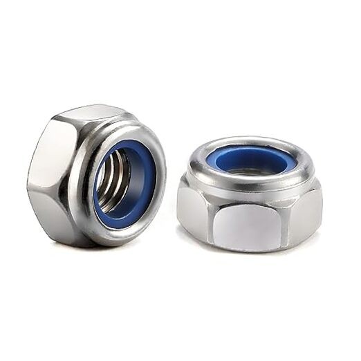 x 1.0mm Nylon Insert Hex Lock NutsPcs 304 Stainless Steel M6 50 Silver