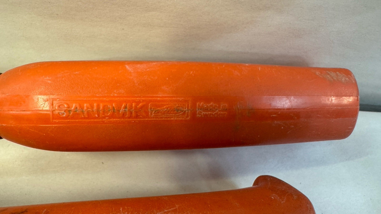 Vintage Sandvik Scraper Tool Lot Made in Sweden Orange Handle Paint Scrapers
