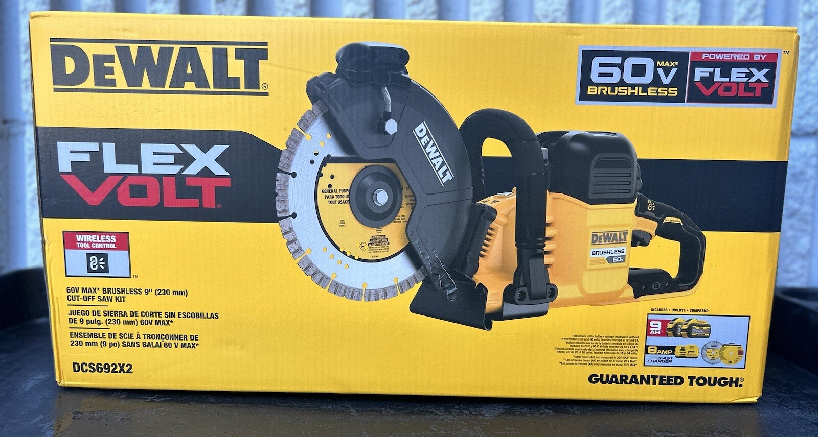 DeWalt DCS692X2 60V Max Brushless 9” Cut Off Saw Kit