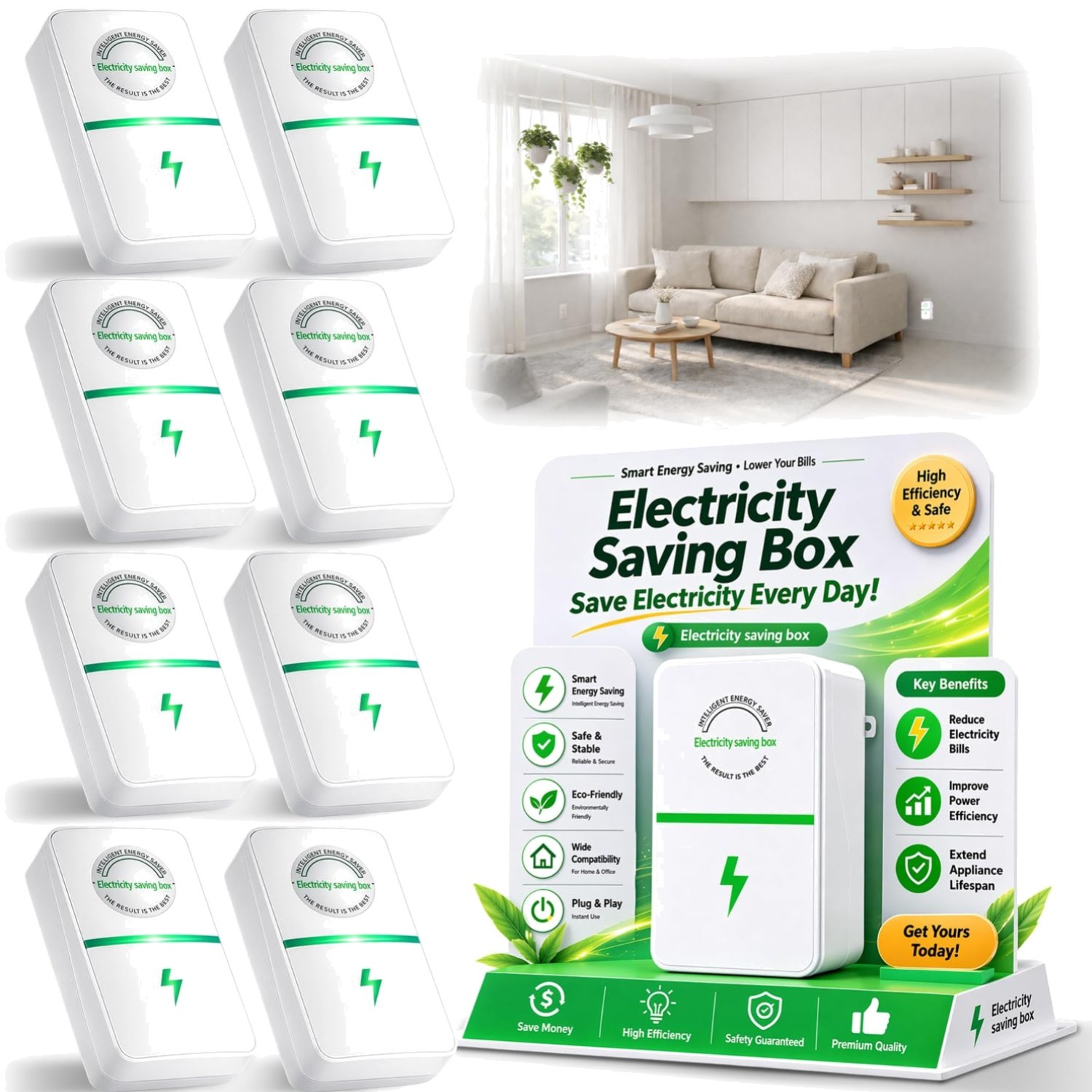 Updated 8-Port Power Plug Pro – Effortless Energy Savings & Surge Protection