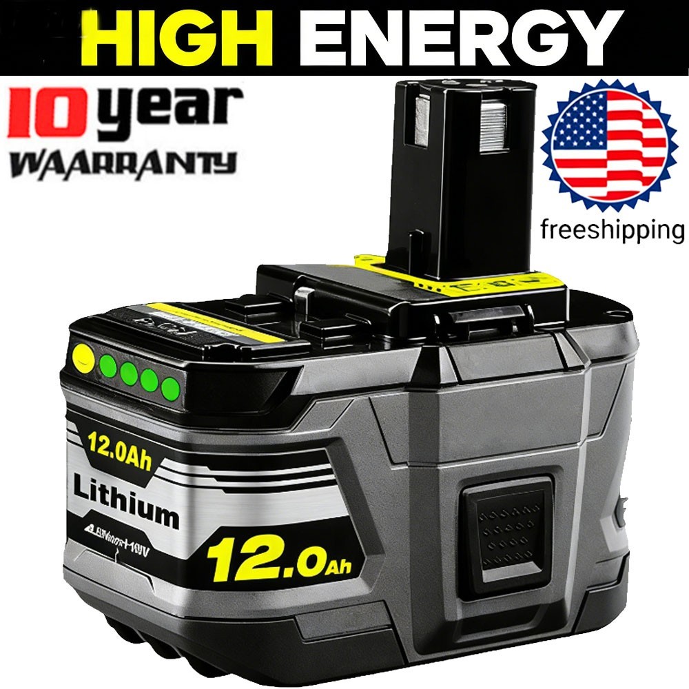 12.0Ah 12Ah For RYOBI P108 18V Battery High Capacity Lithium-Ion For One Plus US