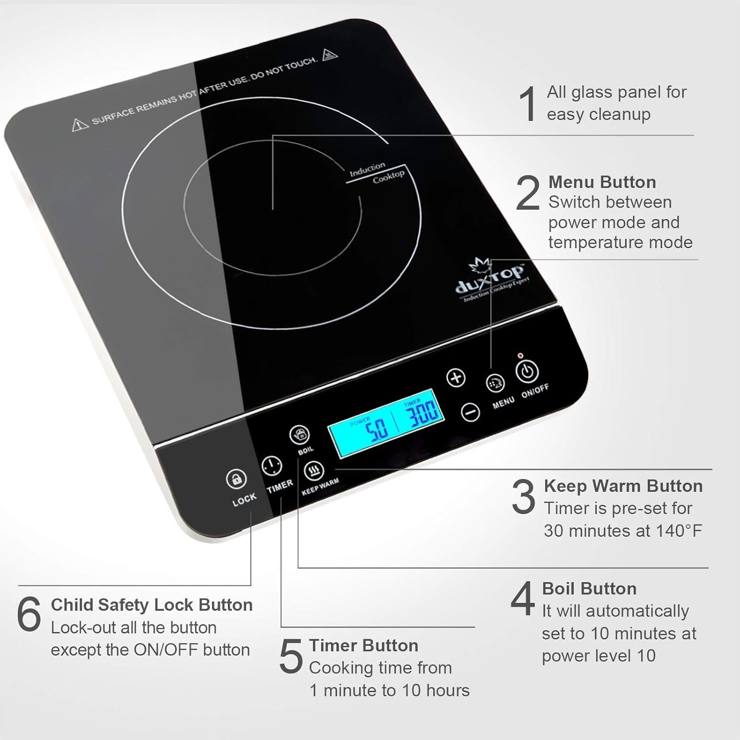 Portable Induction Cooktop, Countertop Burner Induction Hot Plate with LCD Se…