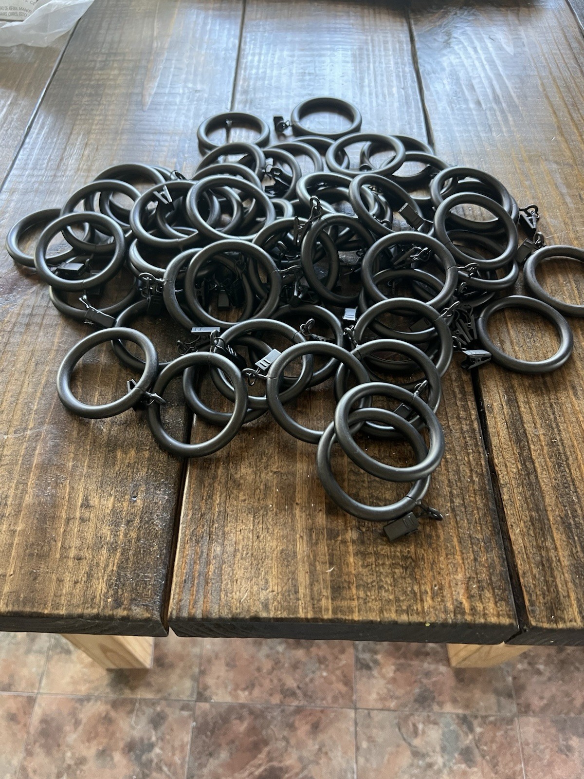 2.5 in. West Elm Very Heavy Duty Curtain Ring clips Antique Bronze- 54 Total