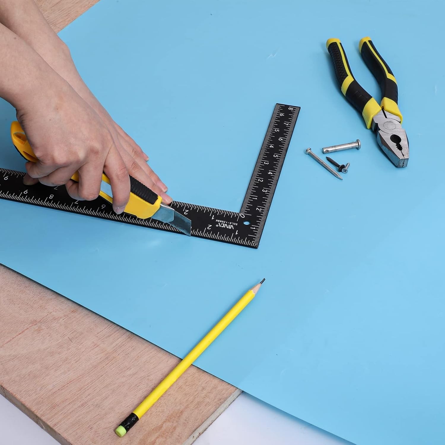Carpenter Framing L Shape Square, 8 inch x 12 inch, Steel Black Finished