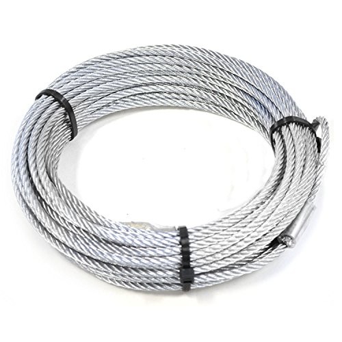 15236 Replacement Wire Winch Rope Silver, 50 feet