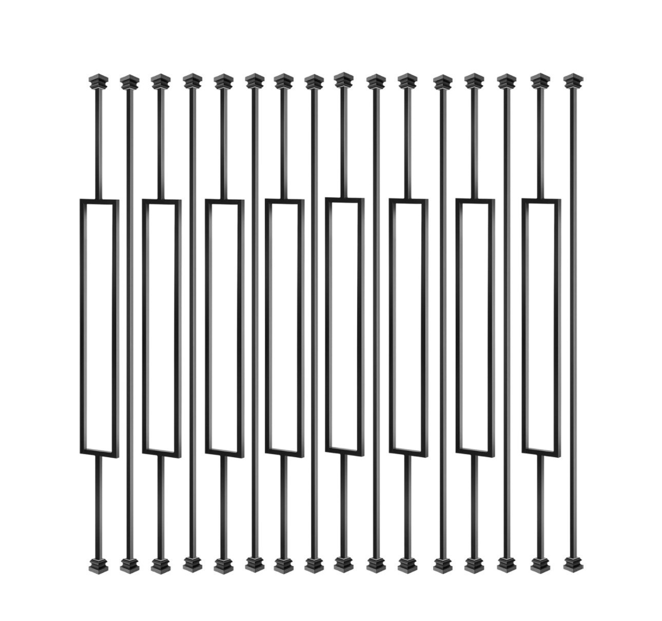 16 Pack Rectangular Hollow Stair Spindles 44 Inches, 1/2″ Iron Balusters for …