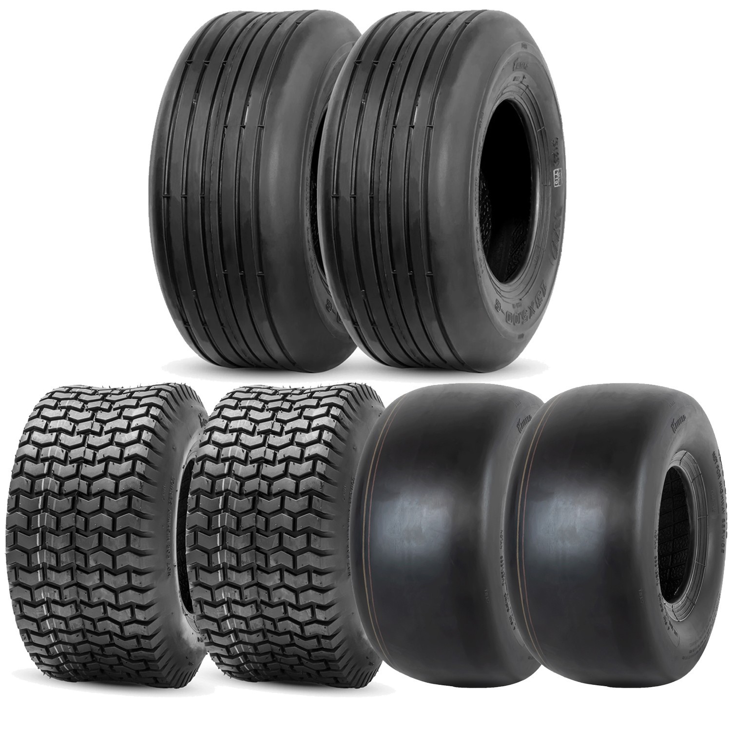 Set 2 13×5.00-6 Lawn Mower Tires 13×5.00×6 13×5-6 Tractor Turf Tires 4PR 13X5X6