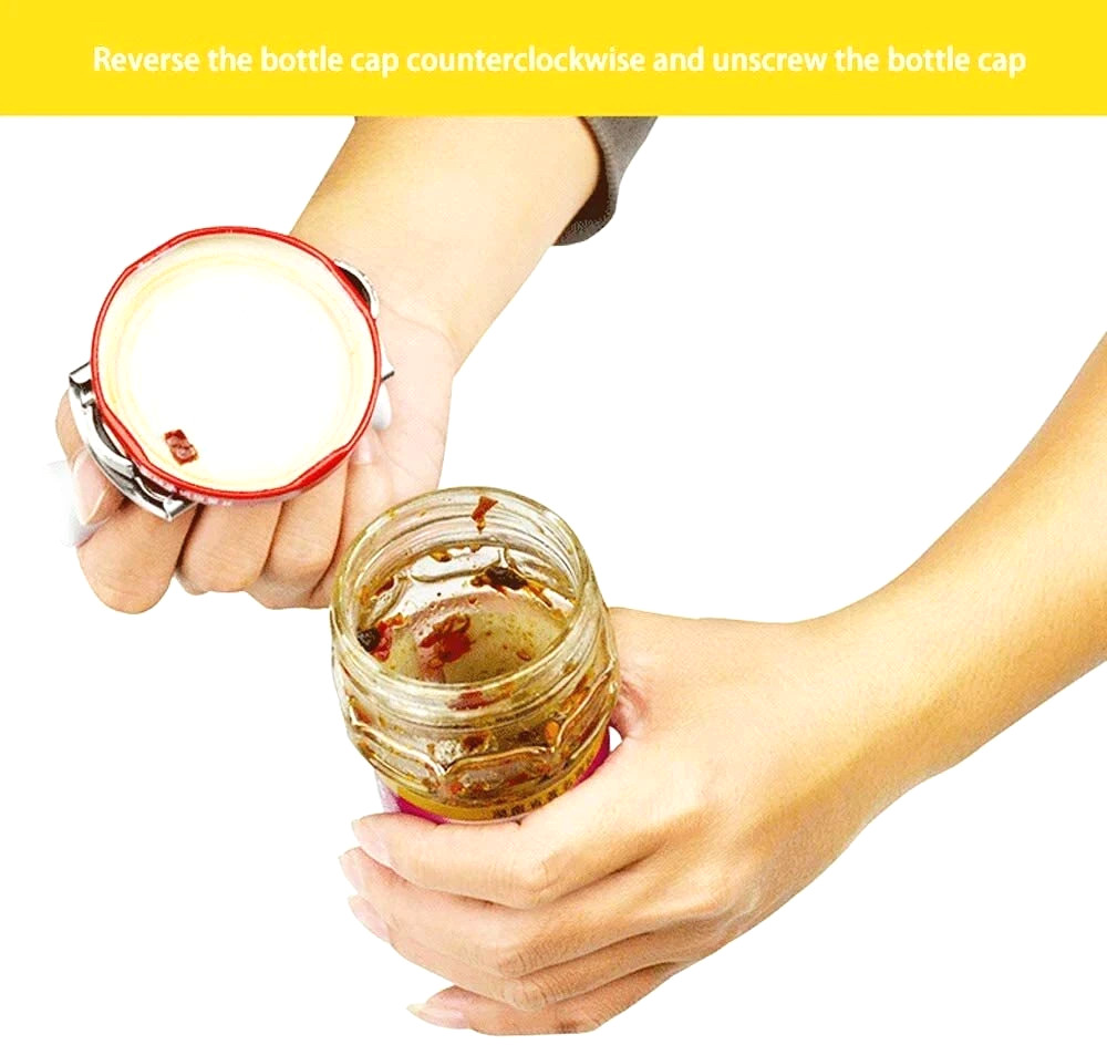 Jar Lid Bottle Opener Can Adjustable Remover Stainless Steel Twist Off Grip Easy