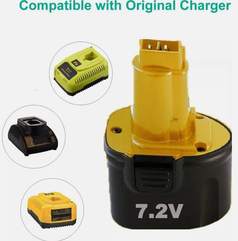 2Pack 7.2V NI-MH Battery replace for DEWALT DE9057 DW9057 7.2Volt Cordless Drill