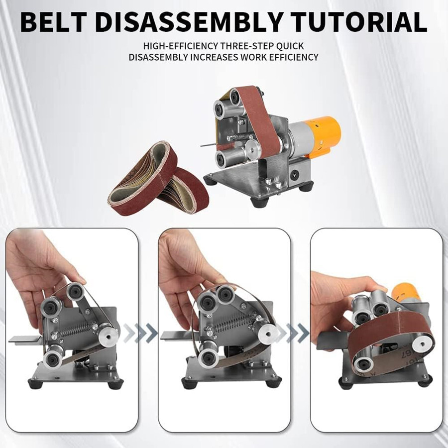 Electric Belt Sander Grinder Polishing Machine Grinding Bench DIY Sharpener Tool