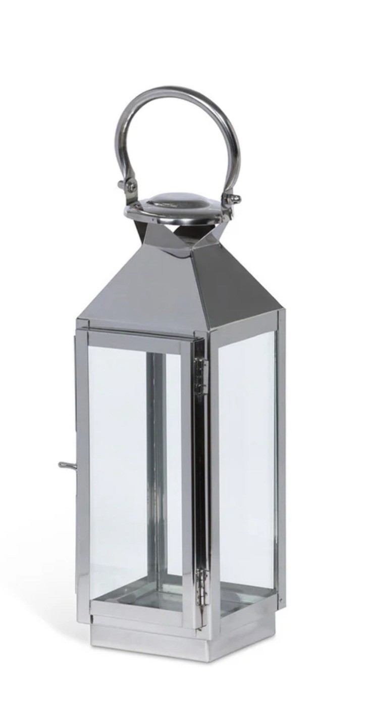 Park Hill Grayton Lantern 16” Sliver Indoor/ Outdoor Brand New
