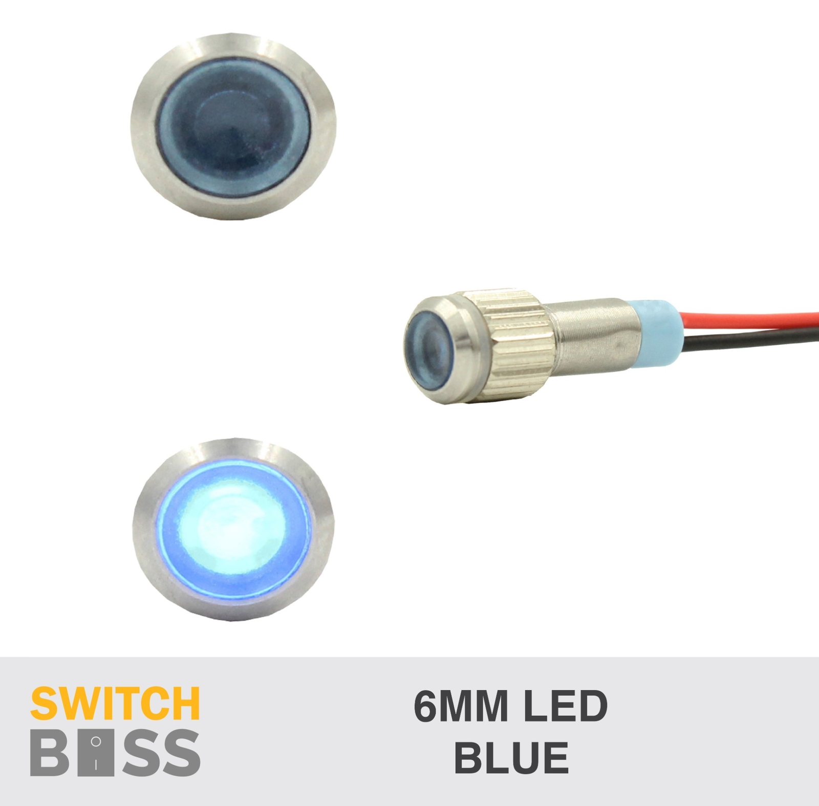 12v 6mm LED PILOT DASH POWER Indicator Light – Aluminium suit Dash Warning Lamp