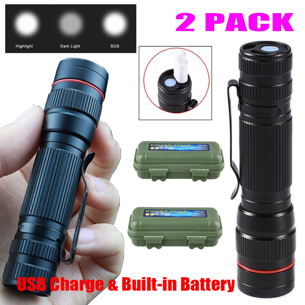 350000000 Lumen Super Bright LED Tactical Flashlight Rechargeable LED Work Light