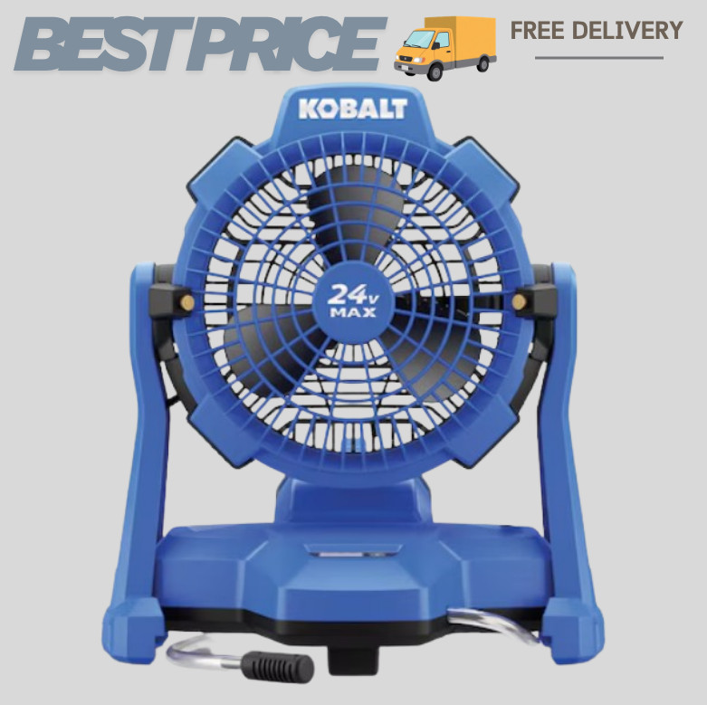 [HOT DEAL] Kobalt 7-In High Velocity Misting Jobsite Fan Battery Powered Blue