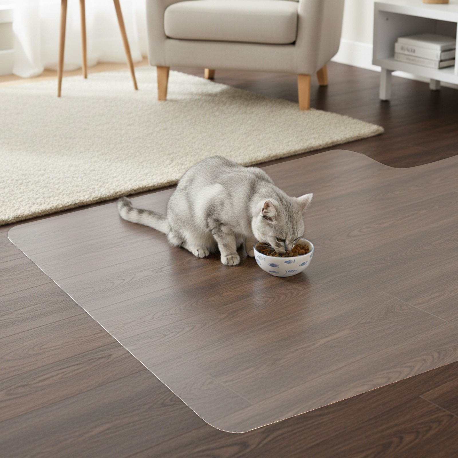 30×48 Clear Frosted Desk Chair Mat, 0.08 Inch Thick PVC Floor Guard for Hardwood