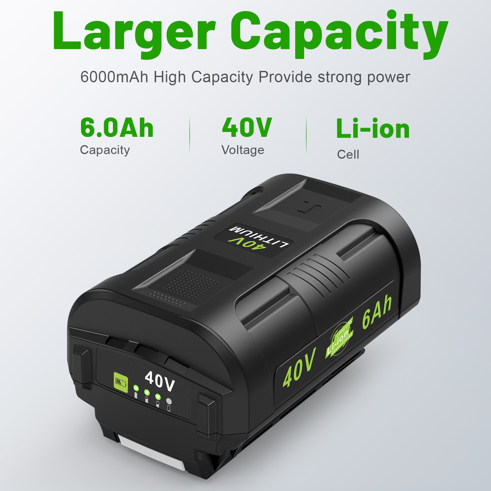40V 6.0Ah Lithium Battery for Ryobi 40 Volt OP4050 OP40602 OP40261 OP4060 OP4030