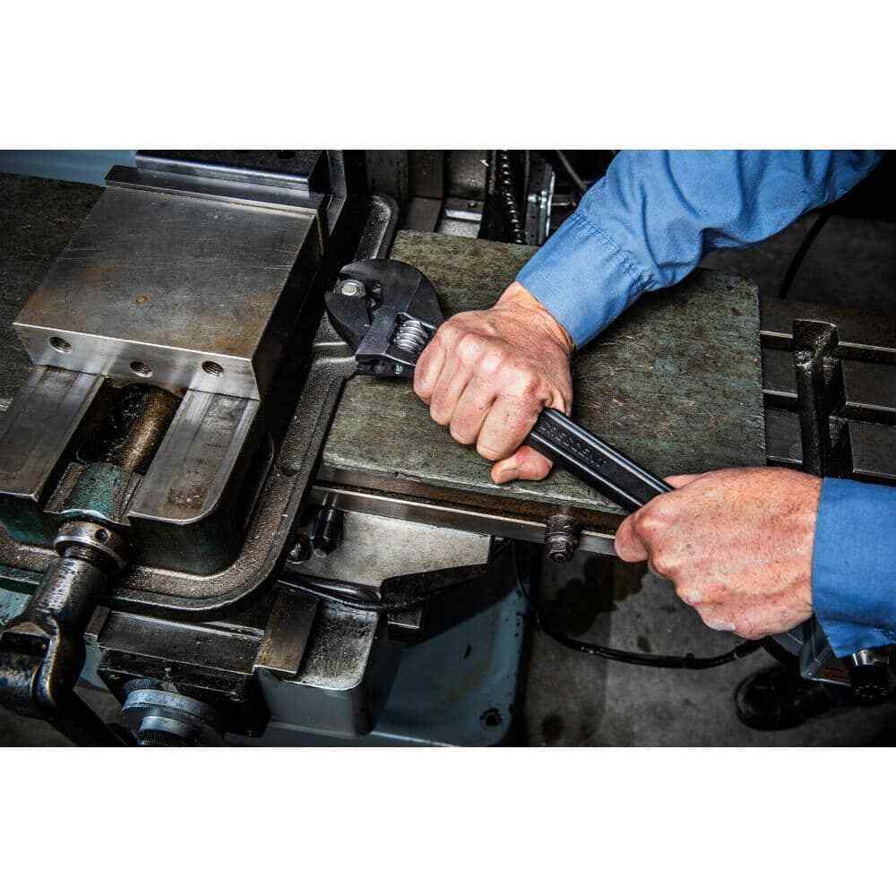 18 In. Black Oxide Adjustable Wrench Chrome alloy steel construction