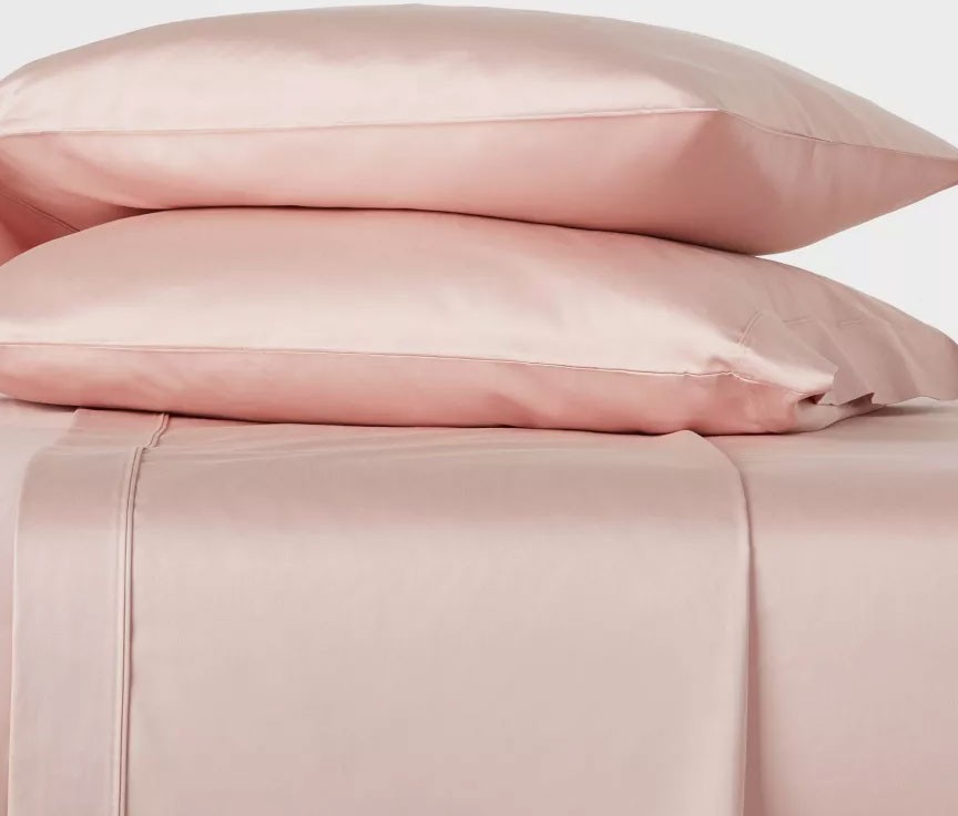 Twin/Twin XL Solid Performance 400 Thread Count Sheet Set Blush – Threshold: