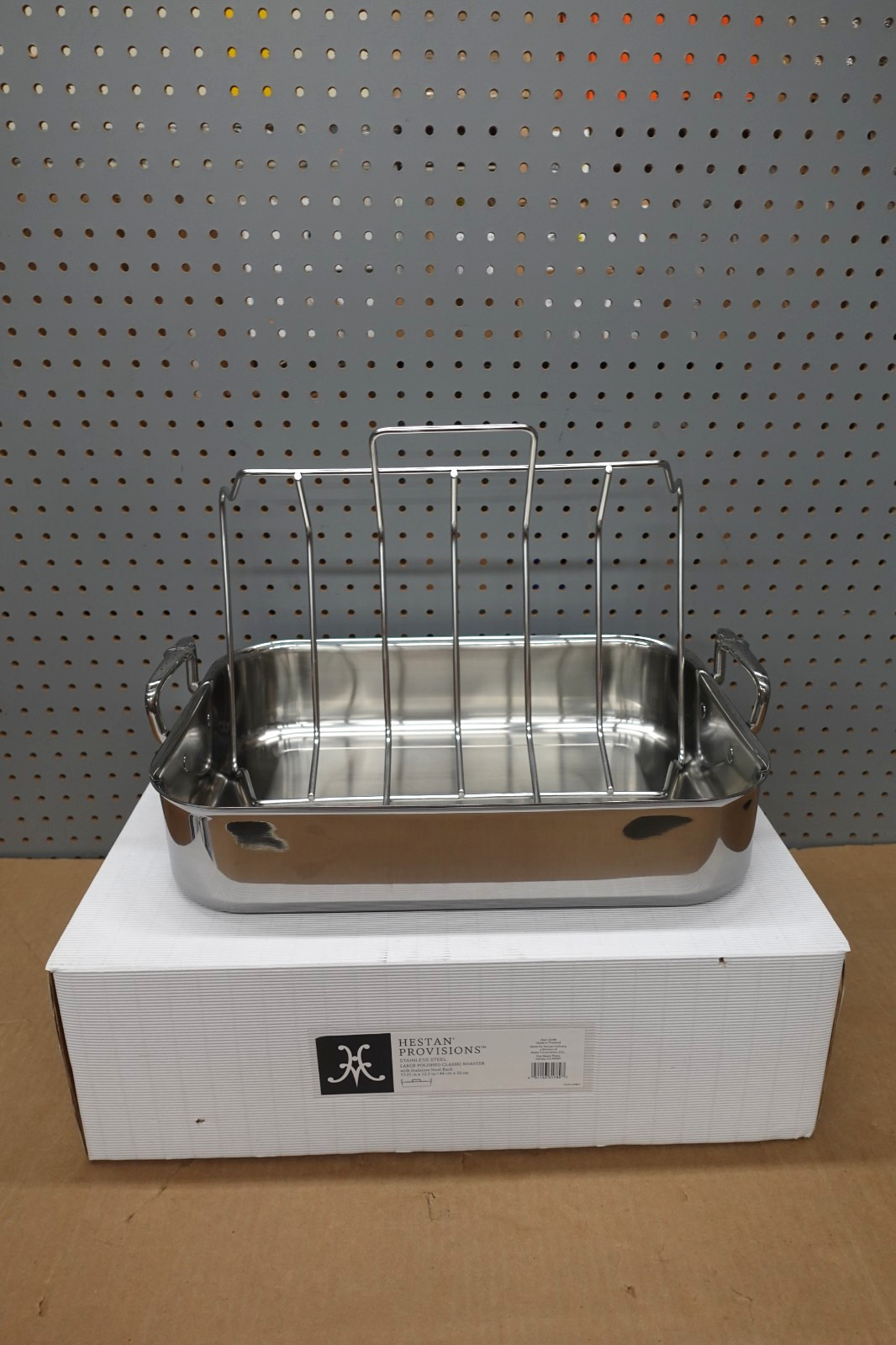 Hestan Provisions Brushed Stainless-Steel Classic Roaster with Rack, Large, Free