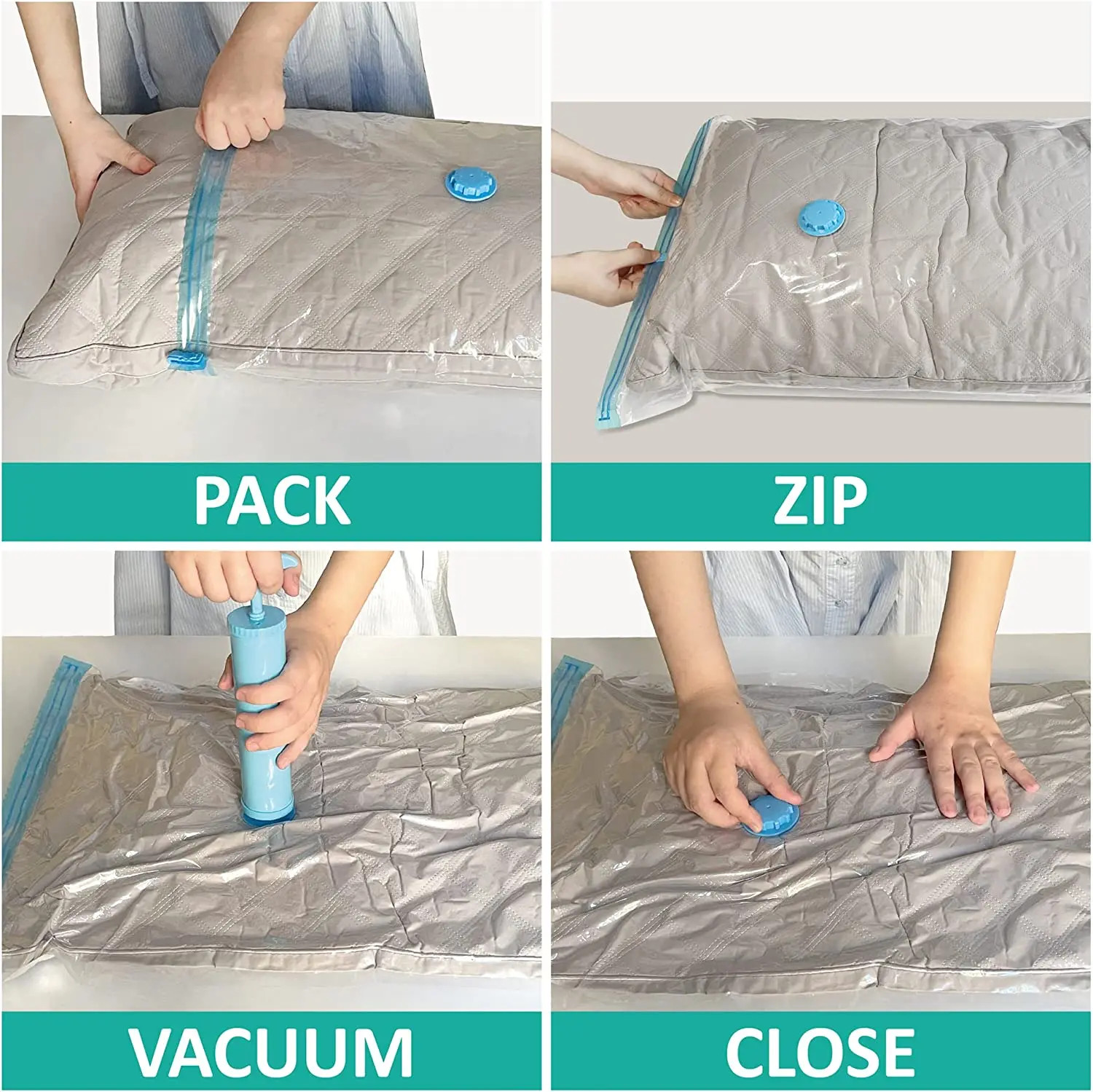 5pcs Jumbo Vacuum Storage Bags Bedding Clothes Travel Space Saver