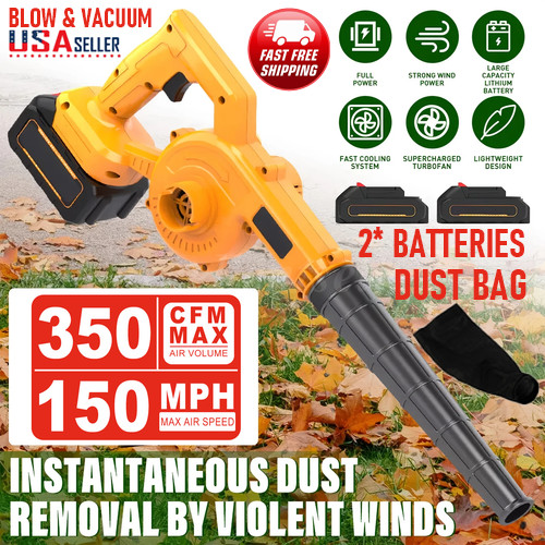 350CFM 21V 150MPH Cordless Battery Leaf Blower With 2*2.0 Ah Battery & Charger