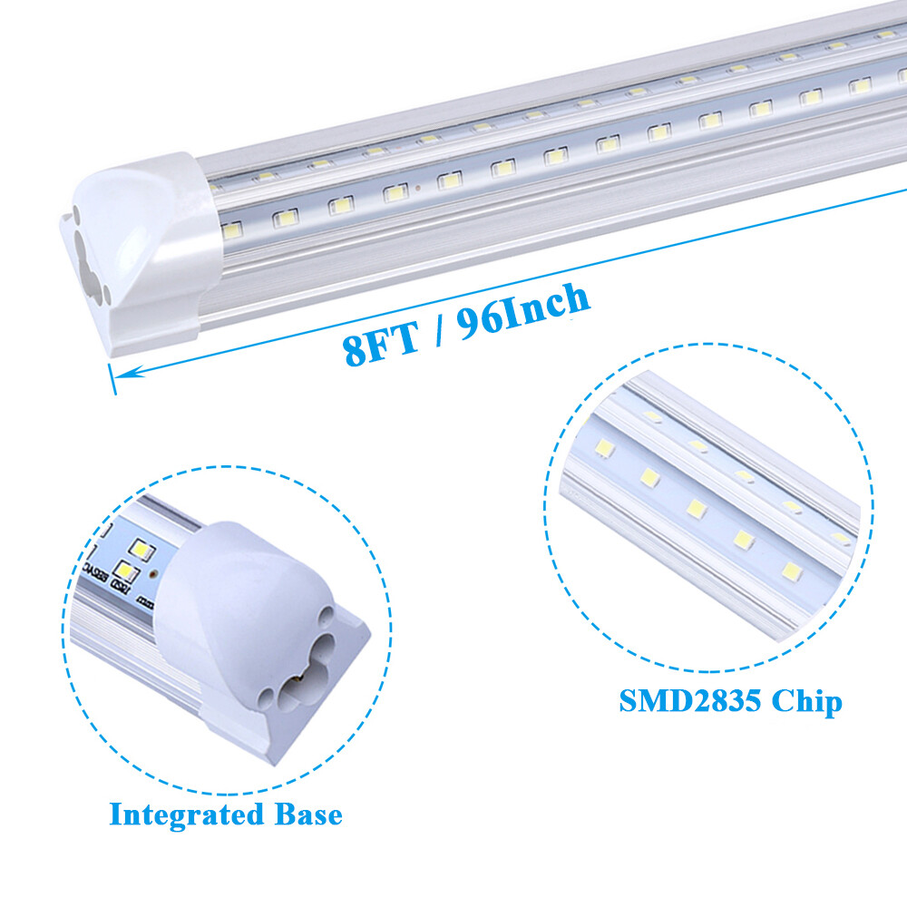 T8 8FT 120W Integrated Led Tube Light Bulbs 72W 8′ Led Shop Light Fixture 6000K