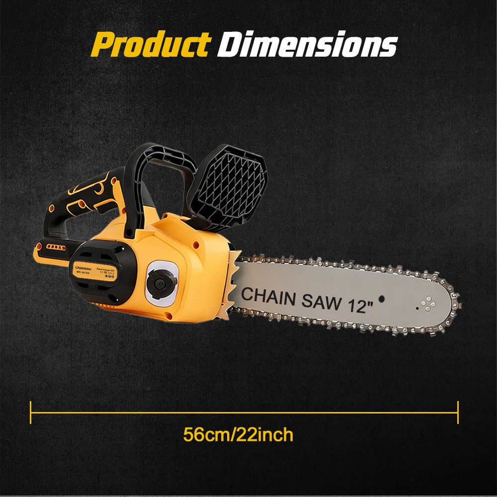 Cisivis 12-Inch Brushless Electric Chainsaw for DeWalt 20V Battery With Oiler.