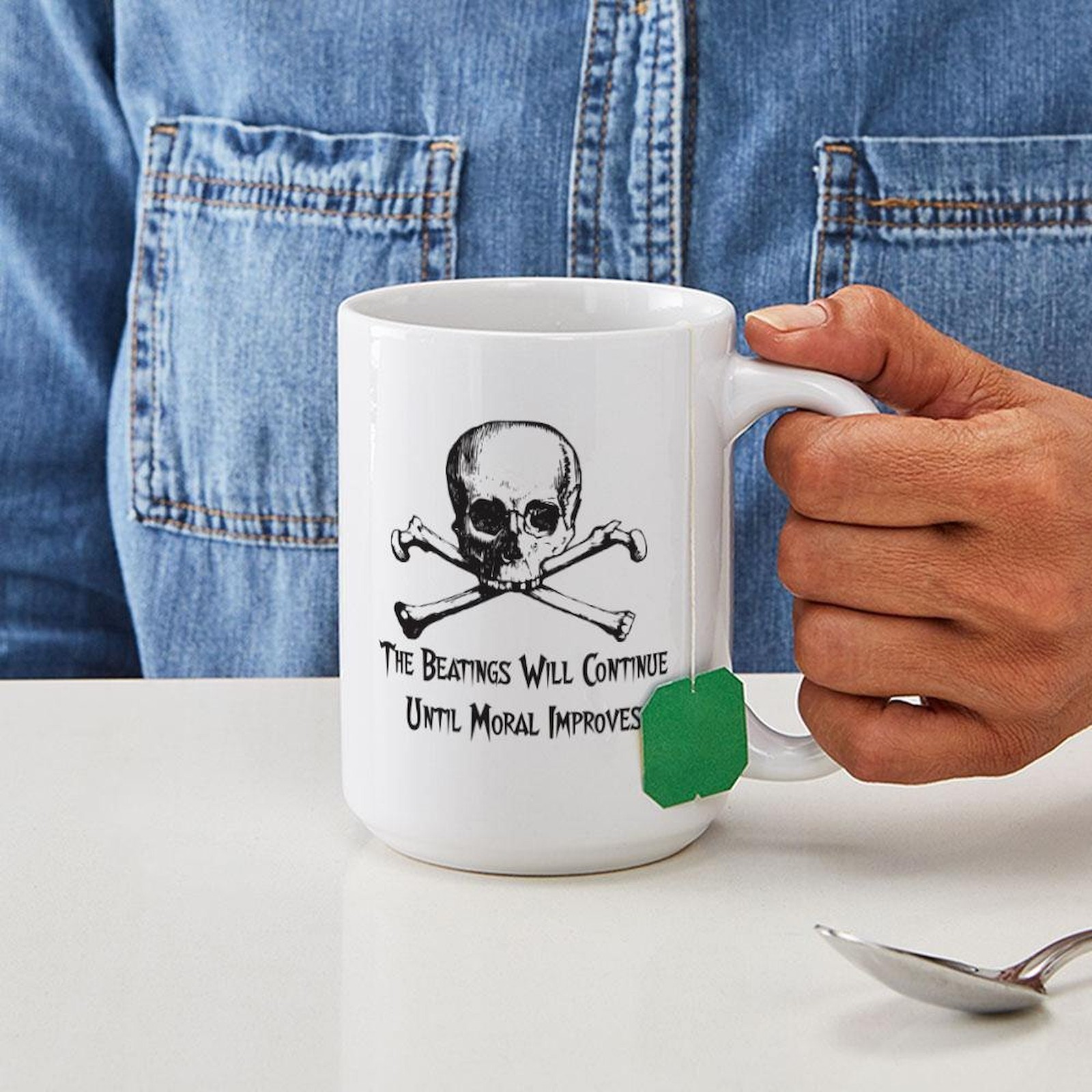 CafePress The Beatings Will Continue Large Mug (540540245)