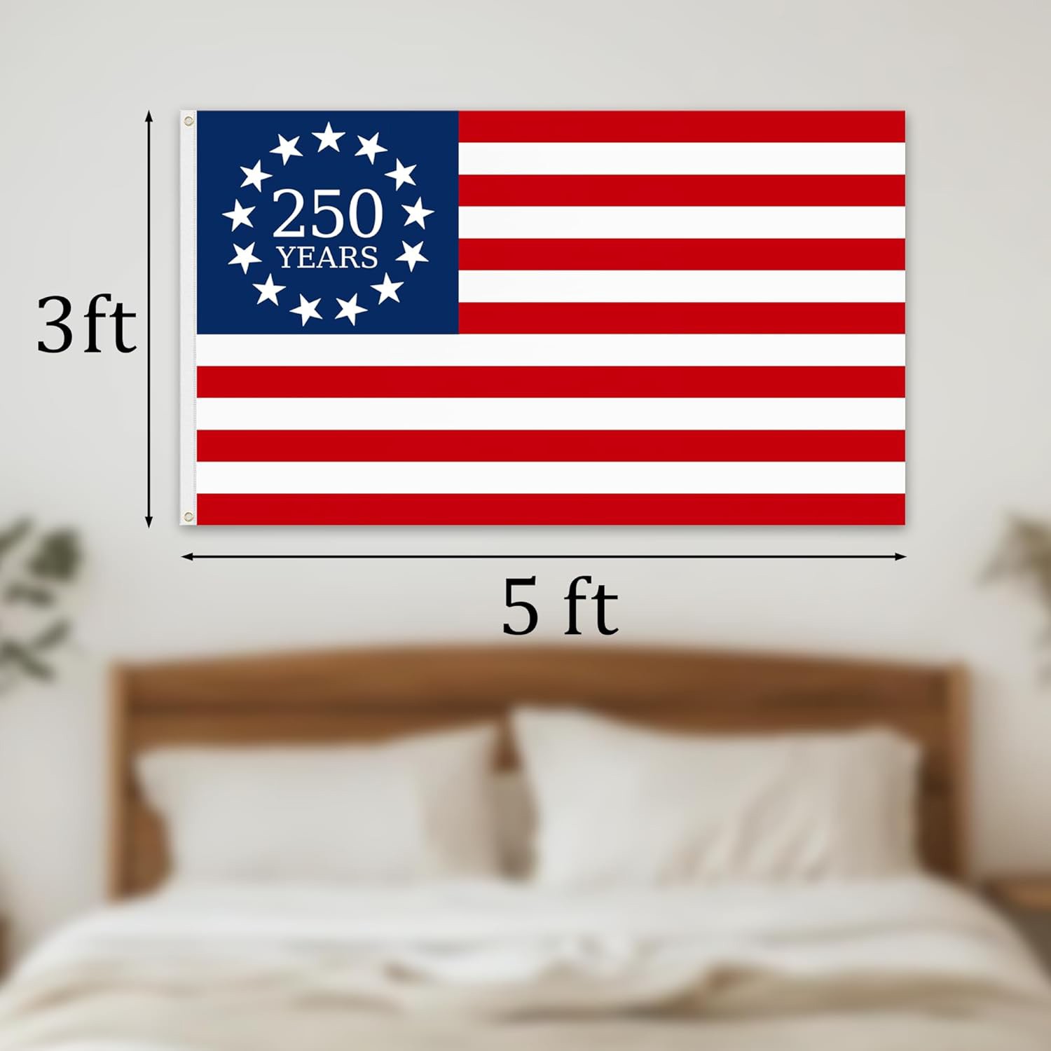 3×5 Ft 250 Year American Anniversary Flag 1776-2026 USA 250th Years Banner Decor