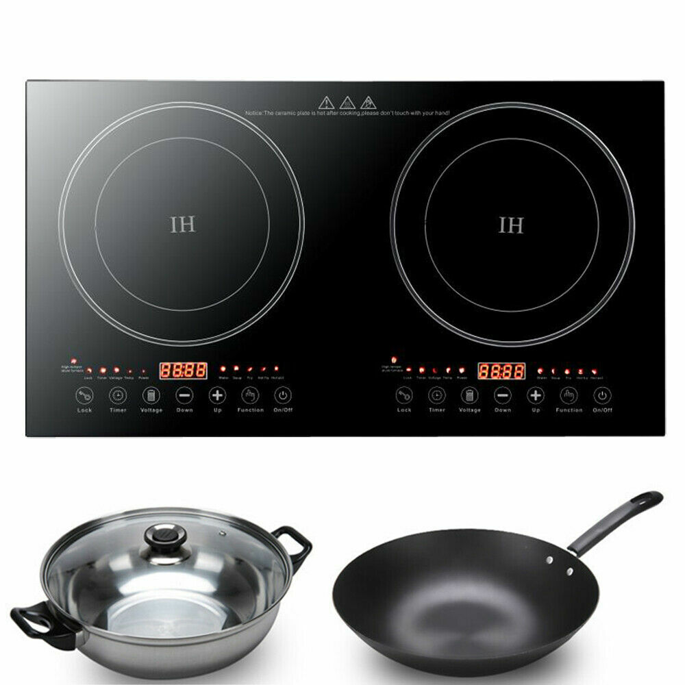 2400W Portable Induction Cooktop Countertop Dual Cooker Burner Stove Hot Plate