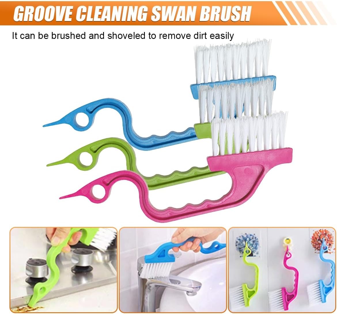26PCS Crevice Cleaning Brush Set, Hard Bristle Tools for Tile Grout, Window