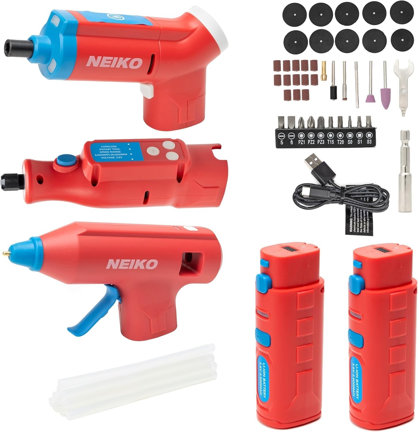 NEIKO 10583A 3-Piece 3.6V Cordless Tool Kit – Brand New & Sealed