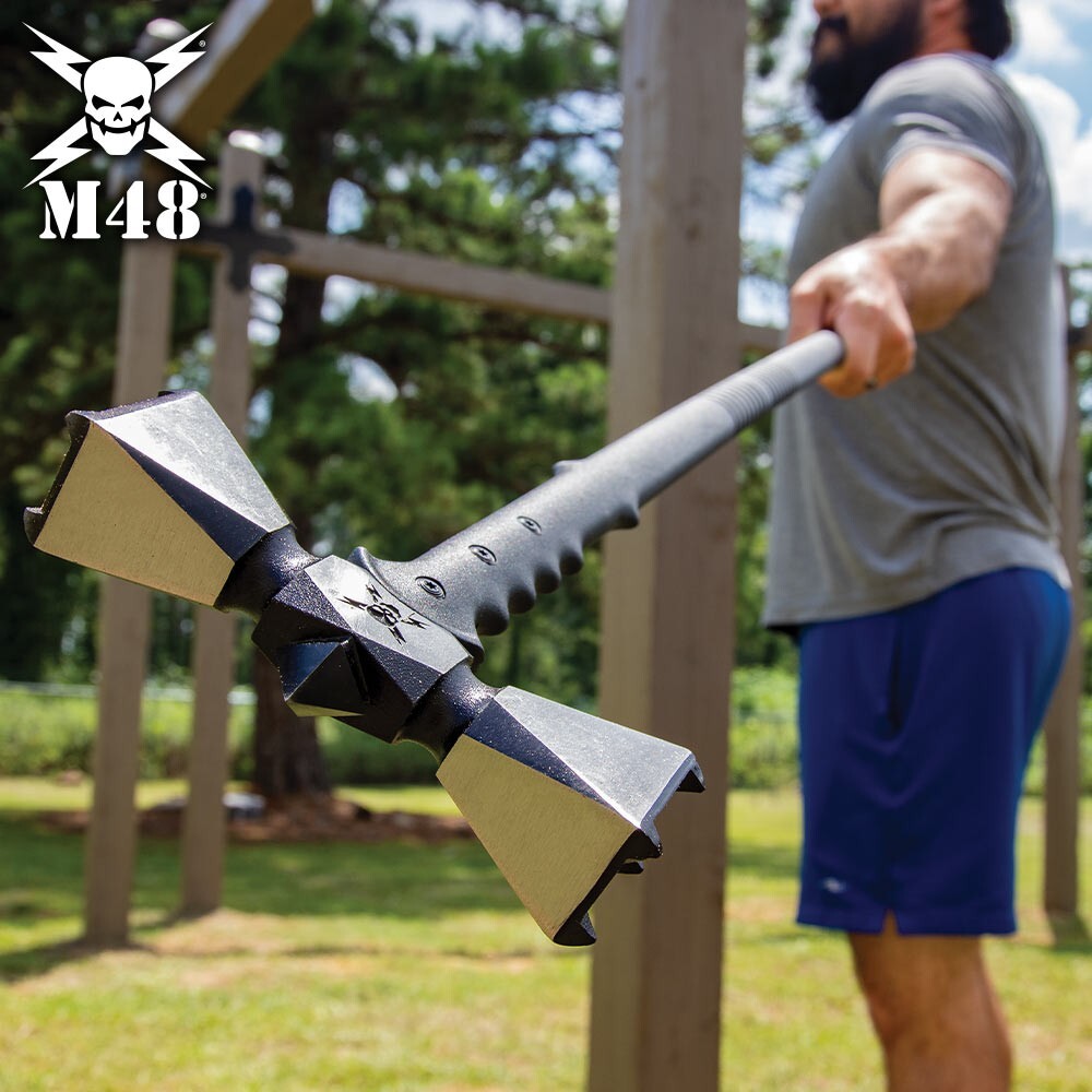 M48 Double-Headed War Hammer XL And Sheath | 2Cr13 Stainless Steel Head