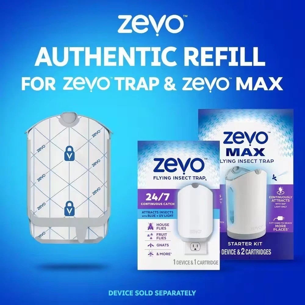 Zevo Flying Insect Trap, Fly Trap Refill Cartridges 2 Refill Cartridges